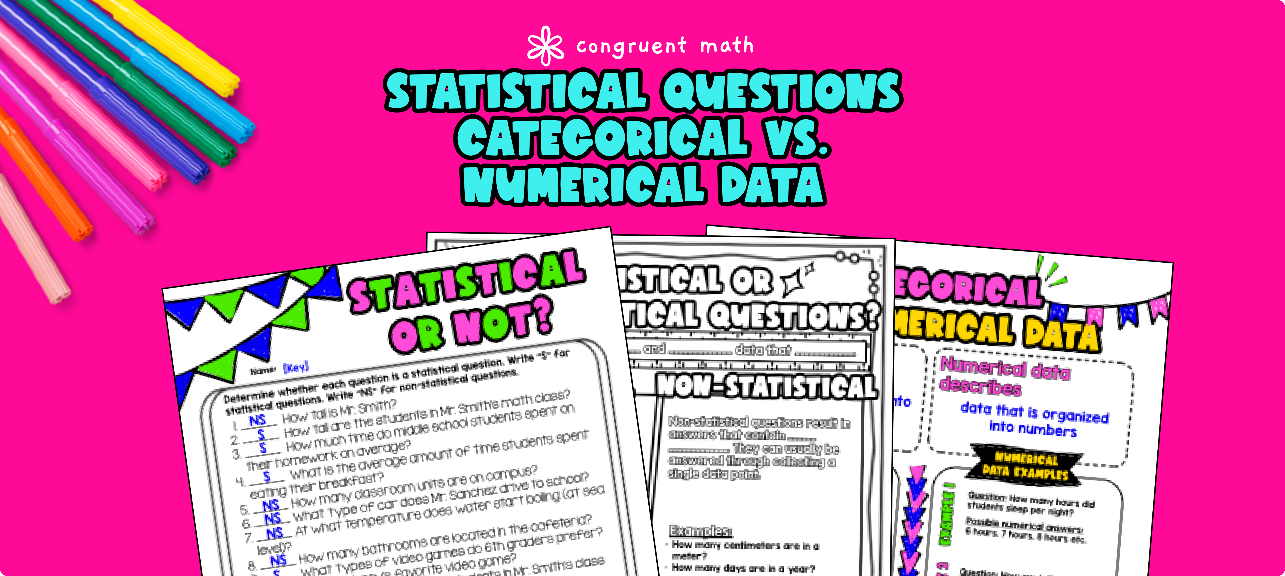 Statistical vs. Non-statistical Questions Categorical, Numerical Data Lesson Plan