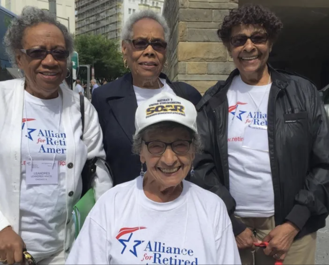 Lumpkin, bottom center, helped organize the Alliance for Retired Americans.