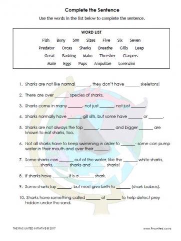 Shark Knowledge: Fill In the Blank
