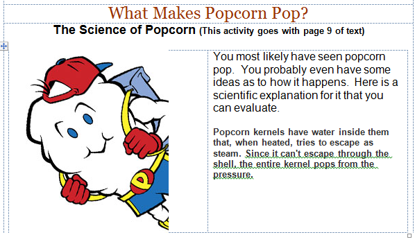 Proving a Hypothesis...What makes popcorn pop?